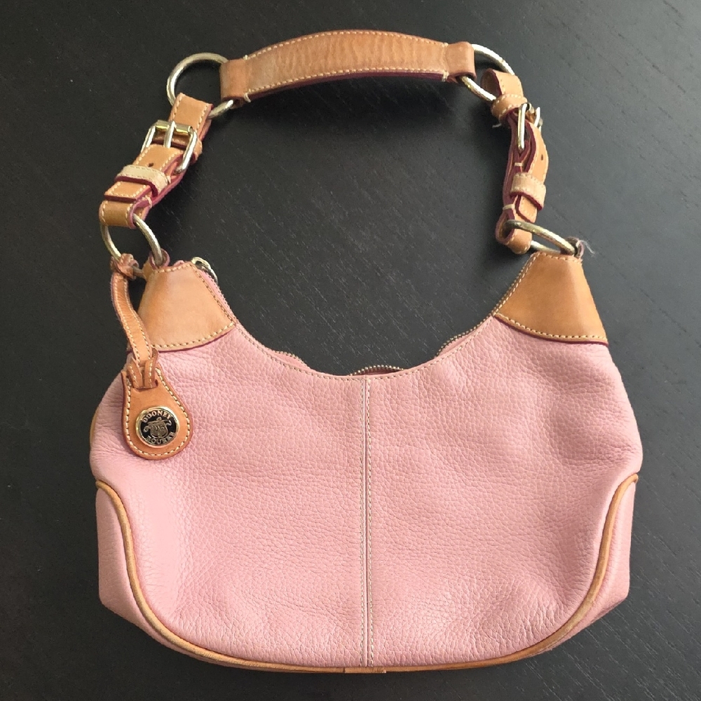 Dooney & Bourke Pink and Tan Leather Hobo Bag